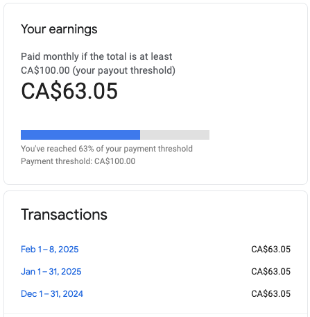 AdSense Earnings Screenshot
